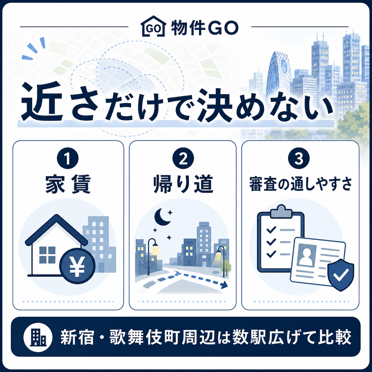 新宿や歌舞伎町周辺で夜職向け賃貸を探すときの家賃や帰り道の判断軸