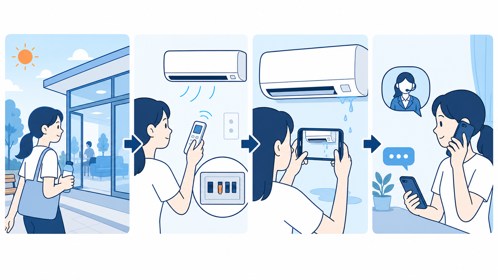 エアコン故障時の安全な行動フロー
