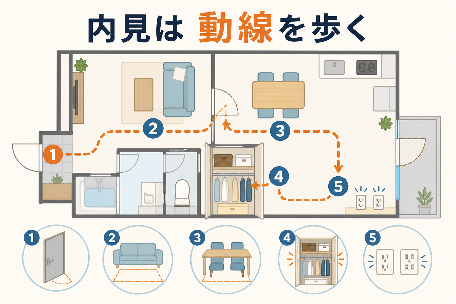 内見で生活動線を歩いて確認する5項目