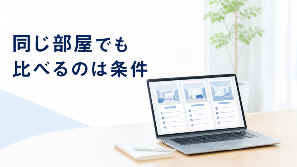 同じ賃貸物件でも比べるのは条件